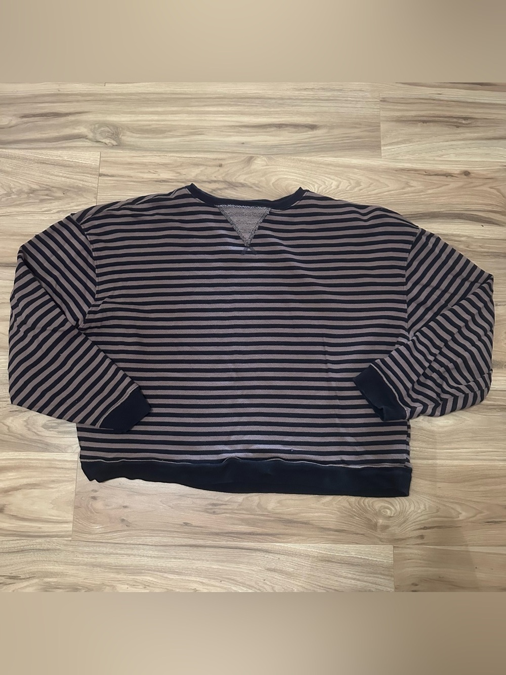 We the free Striped Crewneck Sweater in Black and Brown